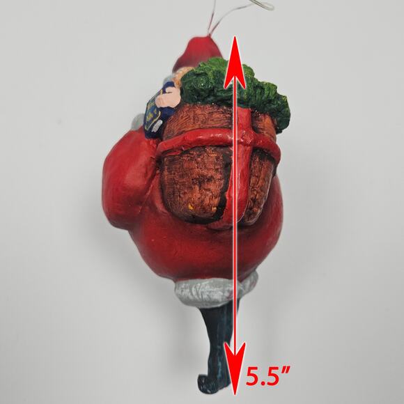 Rare Vintage Retired Dept 56 Santa Claus Ornament Round Hand Painted Skinny Legs - Picture 5 of 5